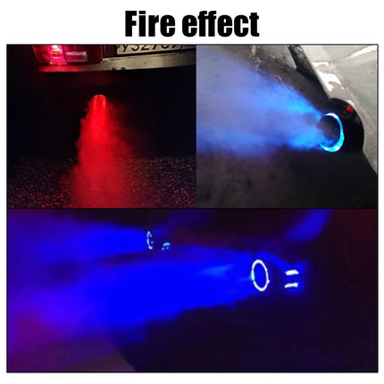 With LED Flashing Decorative Light Racing Car Muffler Exhaust Pipe 63-65mm Tail Vent Flaming Luminous Motorcycle Universal DIY