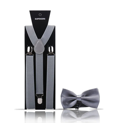 Elegant Fashion Adult Men's Suspenders And Bow Tie Two Pcs Set Harness Man For Pants Gentleman Suit Accessories Wedding Business