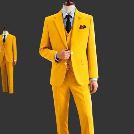 Men's Professional Business Attire Suit Set with Waistcoat And Trousers for Wedding Formal Wear
