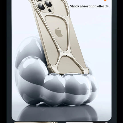 Alloy Bare Metal Feel Phone Case For Iphone 13 14 15 16 Pro Max Metal Frameless Heat Dissipation Phone Cover For IPHON 16 Promax