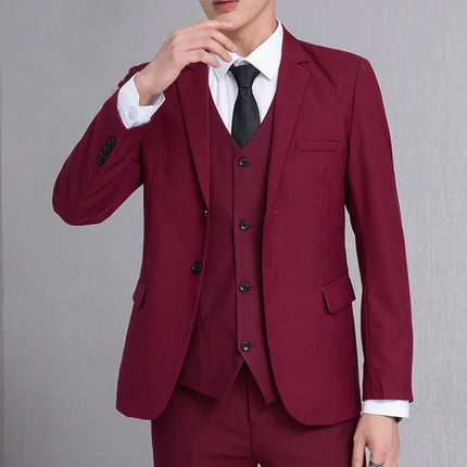 2026 Men Suit Coat Fashion Solid Color Turn Down Collar Male Outerwear Single-breasted Long Sleeve Business Versatile Man Jacket