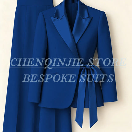 Customzied Women's Suits Blazer Fashion Peak Lapel Skinny Office Lady Outfits Formal Female 2 Piece Jacket Pants Full Sets