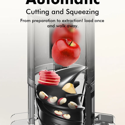 SIFENE Whole Fruits Cold Press Juicer Machine, 4.3-inch (110mm) Large Feed Chute for Vegetables and Fruits, Easy to Clean, Red
