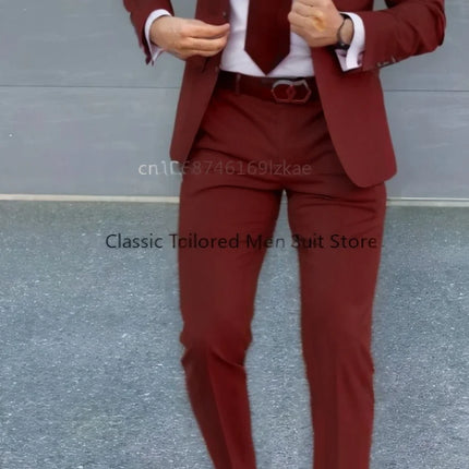 Men's Suit 2 Piece Suit   Jacket Pants Formal Wedding Tuxedo Groom Clothes Custom Color Blazer XS-5XL