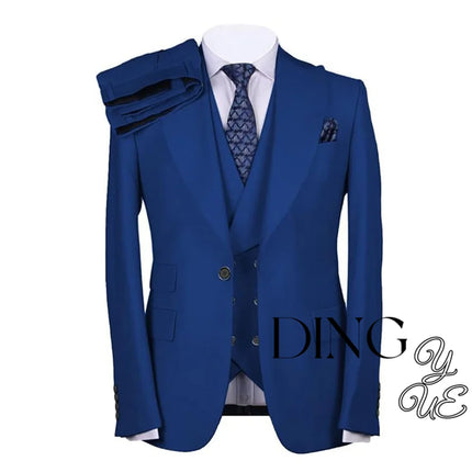 Men's Suits Regular Fit 3 Piece Single Breasted Prom Tuxedos Business Jacket Blazer+Vest+Pants Wedding