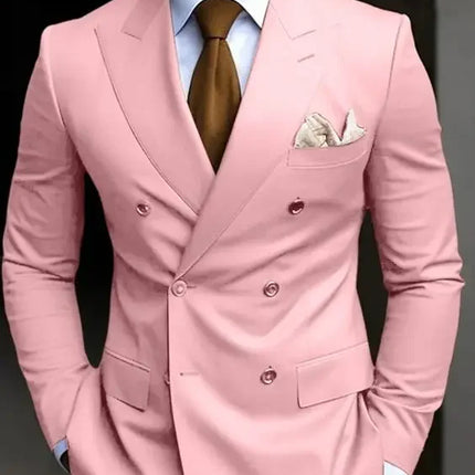 Men's Solid Color Business Suit 2025 High Quality Fashion Formal Business Men's Suit Slim Fit 2 Piece Two Button Blazer Pants