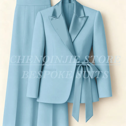 Customzied Women's Suits Blazer Fashion Peak Lapel Skinny Office Lady Outfits Formal Female 2 Piece Jacket Pants Full Sets