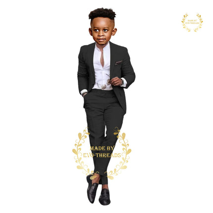 Boys' grass green suit 2-piece set (jacket+pants) premium linen casual blazer custom child tuxedo for summer beach wedding party