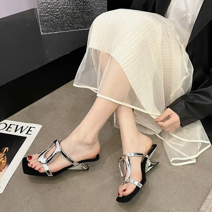 Gold Sexy Designer Wedding Elegant Shoes Women Sandals Stiletto High Medium Heel Open Toe Luxury Fashion Party Women Shoes