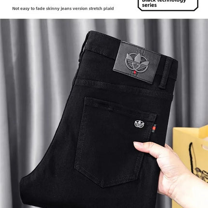 High-End Black Jeans For Men Straight-Leg Trendy Versatile Elastic Lightweight Luxury Trousers New Arrival Autumn/Winter