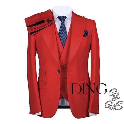 Men's Suits Regular Fit 3 Piece Single Breasted Prom Tuxedos Business Jacket Blazer+Vest+Pants Wedding