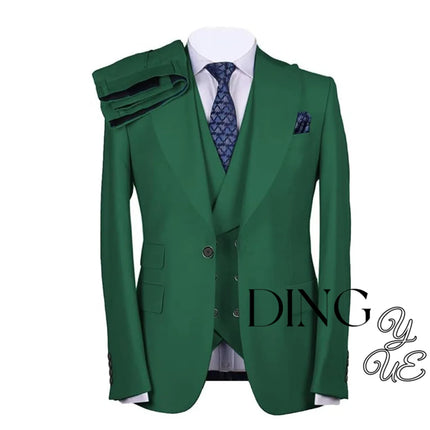 Men's Suits Regular Fit 3 Piece Single Breasted Prom Tuxedos Business Jacket Blazer+Vest+Pants Wedding