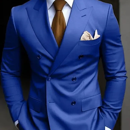 Men's Solid Color Business Suit 2025 High Quality Fashion Formal Business Men's Suit Slim Fit 2 Piece Two Button Blazer Pants