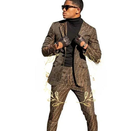 Plaid Men Suits Slim Fit 2 Pcs Wedding Tuxedo Terno Peaked Lapel Costume Homme Blazer Custom Made Male Fashion (Jacket + Pants)