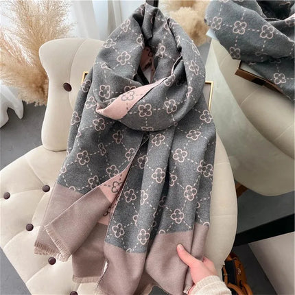 2025 Brand Warm Cashmere Poncho Shawl Scarf Luxury Print Thick Pashmina Winter Blanket Wraps Bufanda Casual Hijab Stoles Echarpe