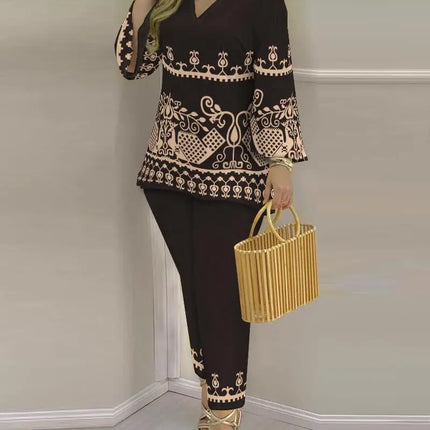 Pants Set New 2023 Spring & Summer Printed Fashion 2-Piece Suit