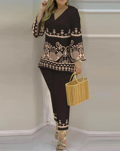 Pants Set New 2023 Spring & Summer Printed Fashion 2-Piece Suit