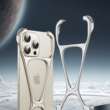 Alloy Bare Metal Feel Phone Case For Iphone 13 14 15 16 Pro Max Metal Frameless Heat Dissipation Phone Cover For IPHON 16 Promax