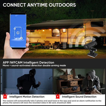 Reverse Hitch Guide Camera 1080P Waterproof Night Vision Motion Detection Adhesive Mount For RV Truck Trailer Accessories