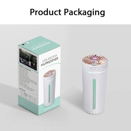 Vehicle-mounted Humidifier 300ml Mini Portable Spray Air Freshener Home LED Small Essential Oil Vaporizer Room Scent Diffuser