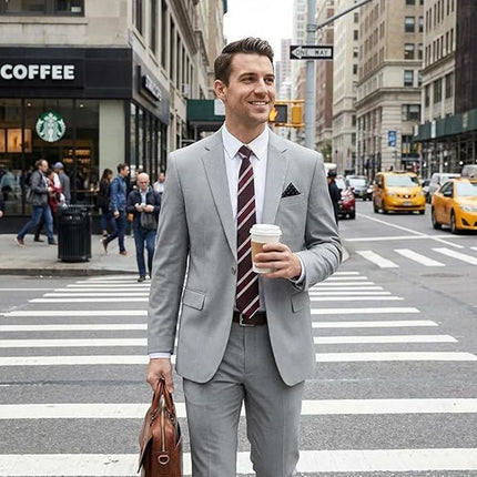 Elegant Men's Suit 2-Piece Set Slim Fit Jacket Pants for Men Wedding Party Formal Business Blazer Classic Prom Tuxedo 2026 New