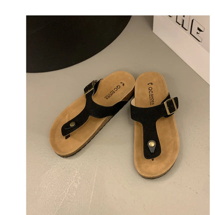 Women's Classic Buckle Strap Birken Slippers 2025 Summer New Design Brand Soft Cork Sandals Ladies Comfort Beach Flip Flop Shoes