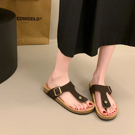Women's Classic Buckle Strap Birken Slippers 2025 Summer New Design Brand Soft Cork Sandals Ladies Comfort Beach Flip Flop Shoes