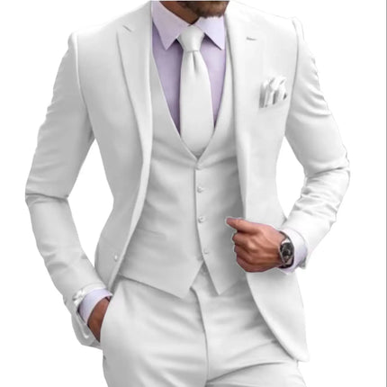 Suits for Men Black Stylish 3 Piece Classic Tuxedos Blazer Vest Pants Formal Elegant Male Wedding Groomsman Bespoke