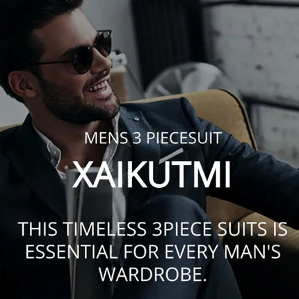 Elegant Men's Suit Slim Fit Wedding Suit Orange Groomsmen Suit for Men Events Dinners Groom Tuxedo Tailored (Jacket+Vest+Pants)