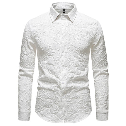 Black White Streetwear Hip Hop Shirt Men Tassels Party Night Club Men's Shirts With Long Sleeves Euro Size Spring Autumn