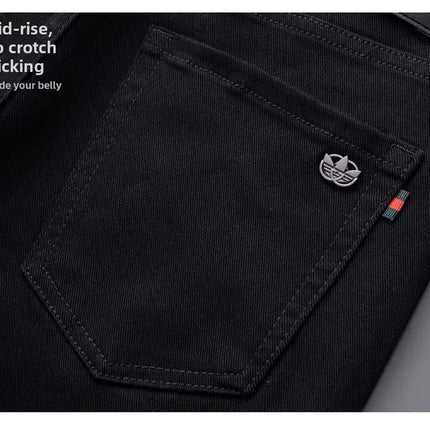 High-End Black Jeans For Men Straight-Leg Trendy Versatile Elastic Lightweight Luxury Trousers New Arrival Autumn/Winter