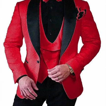 Men's Wedding Suit 2023 Italian Design Custom Black Smoking Tuxedo Jacket 3-piece Set (coat Vest Pants) Men's Groom Terno Suit