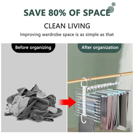 Folding Clothes Hanger Closet Organizer Space Saving Hanger Multi-port Clothing Rack Plastic Scarf Storage hangers for clothes