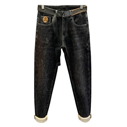Stylish Slim Fit Men's Jeans Elastic Casual Long Pants Spring Autumn Winter Korean Version Trendy Brand Versatile Straight Leg