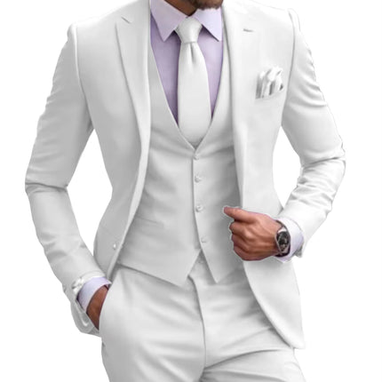 Suits for Men Black Stylish 3 Piece Classic Tuxedos Blazer Vest Pants Formal Elegant Male Wedding Groomsman Bespoke