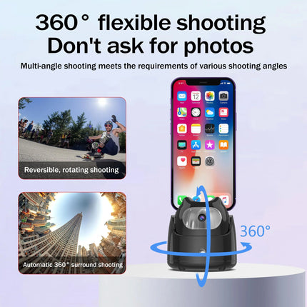 Portable 360°Rotation Auto Face Tracking Gimabl Tripod AI Smart Shooting Phone Holder for Live Vlog Streaming Video Selfie Stick