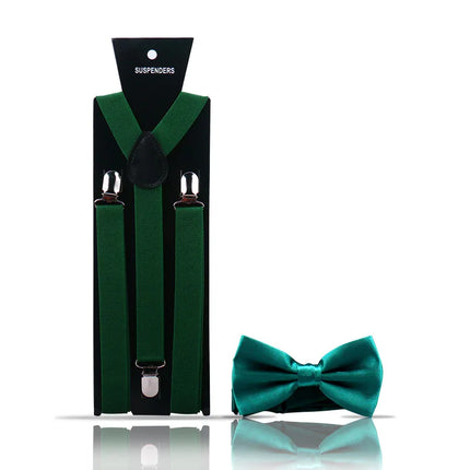 Elegant Fashion Adult Men's Suspenders And Bow Tie Two Pcs Set Harness Man For Pants Gentleman Suit Accessories Wedding Business