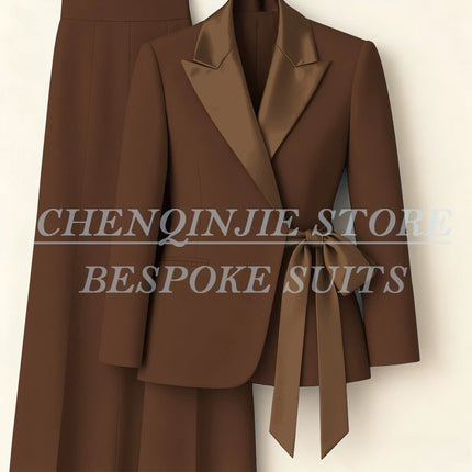 Customzied Women's Suits Blazer Fashion Peak Lapel Skinny Office Lady Outfits Formal Female 2 Piece Jacket Pants Full Sets