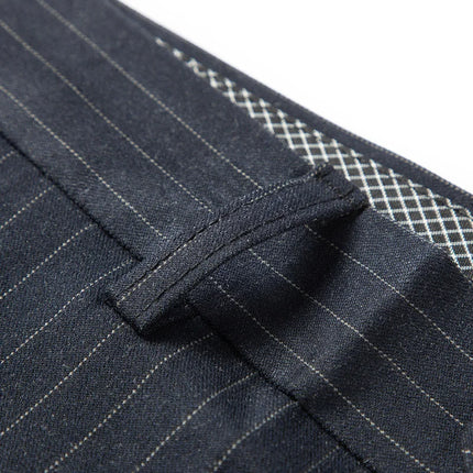 2025 new men's striped suit (suit + trousers) stylish and handsome British style wedding handsome two-piece set