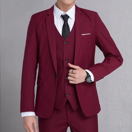 2026 Men Suit Coat Fashion Solid Color Turn Down Collar Male Outerwear Single-breasted Long Sleeve Business Versatile Man Jacket