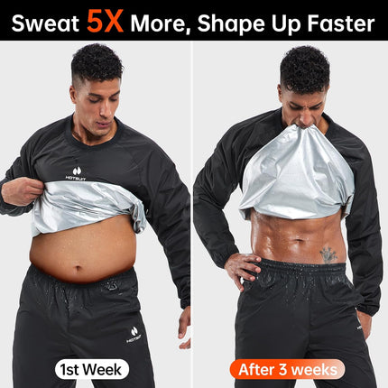 Sauna Suit Men anti Rip Sweat Suits Gym Boxing Workout Jackets