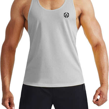 Men'S 3 Pack Workout Running Tank Top Sleeveless Gym Athletic Shirts,5080,Black/Grey/Olive Green,M