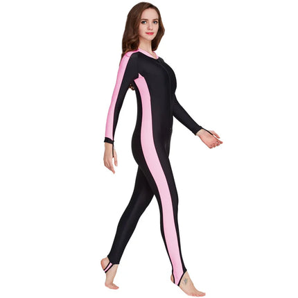 UPF 50+ Lycra Diving Wetsuit anti UV One Piece Swimsuit Rash Guard Long Sleeve Swimwear Surf Suit Men Women Sun Protect