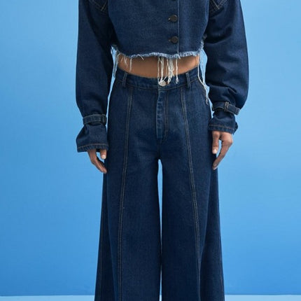 Men's Fashion Short High Waist Denim Two-Piece Set