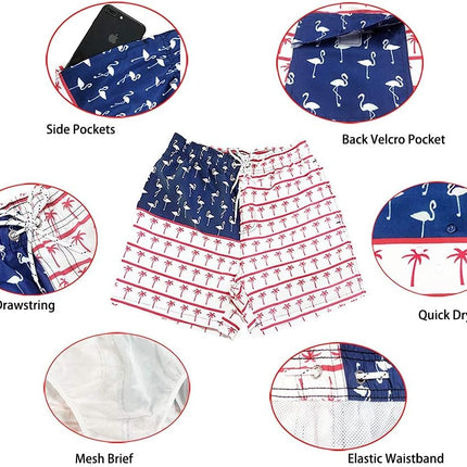 Mens Swimming Trunks 5 Inch Inseam Swim Shorts Summer Bathing Suit Swimwear Beachwear with Pockets