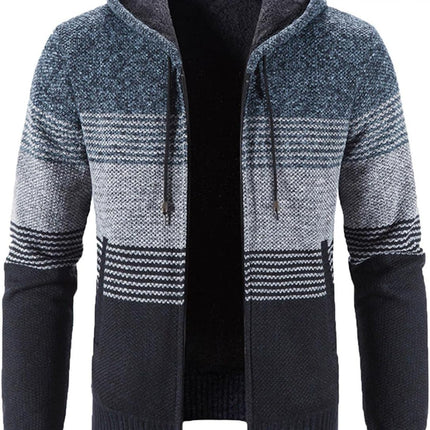 Hoodies for Men Zip up Hooded Fleece Sweatshirts Fashion Warm Winter Tops Fuzzy Sherpa Lined Jackets Coats for Men Trendy