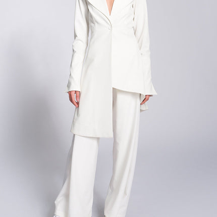 Irregular Hem Jacket & Pants Suit