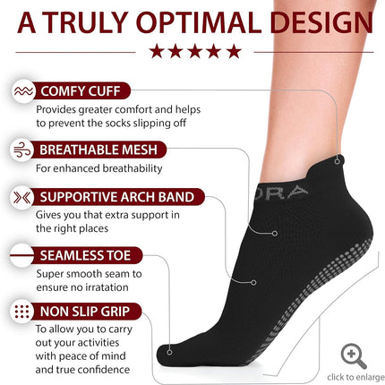 Grip Socks for Women & Men - Sticky anti Slip Non Skid - Perfect for Yoga, Pilates, Barre, Hospital, Labor