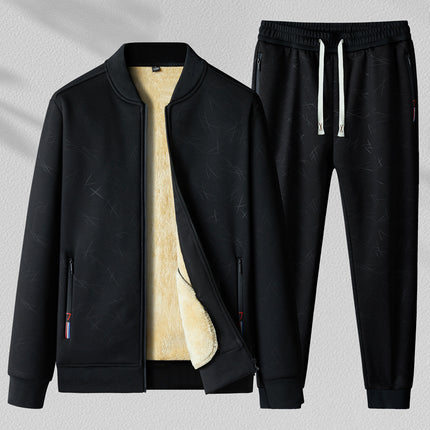 Mens Stand-Up Collar Sportswear Casual Two-Piece Set