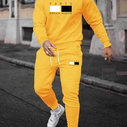Round Neck Sweater Casual Sports Suit European Size Men's Clothing